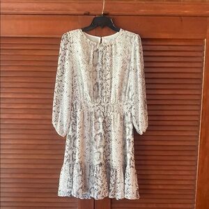 J. Crew Gray Snake Print Long Sleeve Dress
